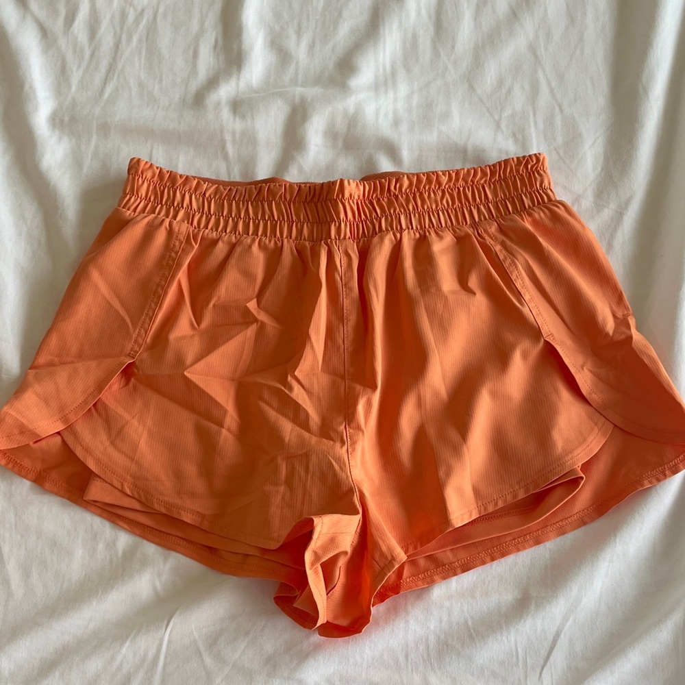 girlfriend collective Orange Split-Hem Athletic Shorts